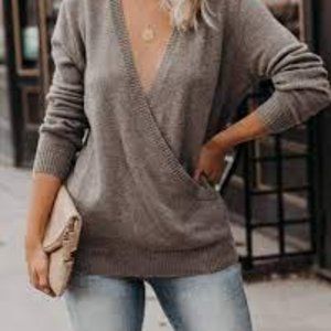 Vici West Coast Drape Sweater in Cocoa